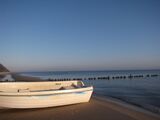 Fastenkur an der Ostsee, Heilfasten nach Dr. Buchinger, Fastenurlaub Ostsee Usedom, Fasten Ostsee, Fischerboot in der Morgensonne